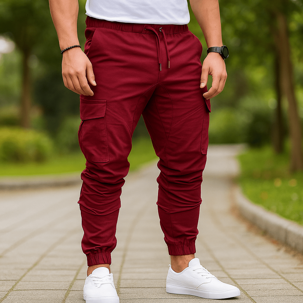 Herra Cargo Joggers - Joustava Vyötärö - Kapeat Housut - Useat Taskut - EmiyoSuomi - Jeans Miehet