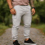 Herra Cargo Joggers - Joustava Vyötärö - Kapeat Housut - Useat Taskut - EmiyoSuomi - Jeans Miehet
