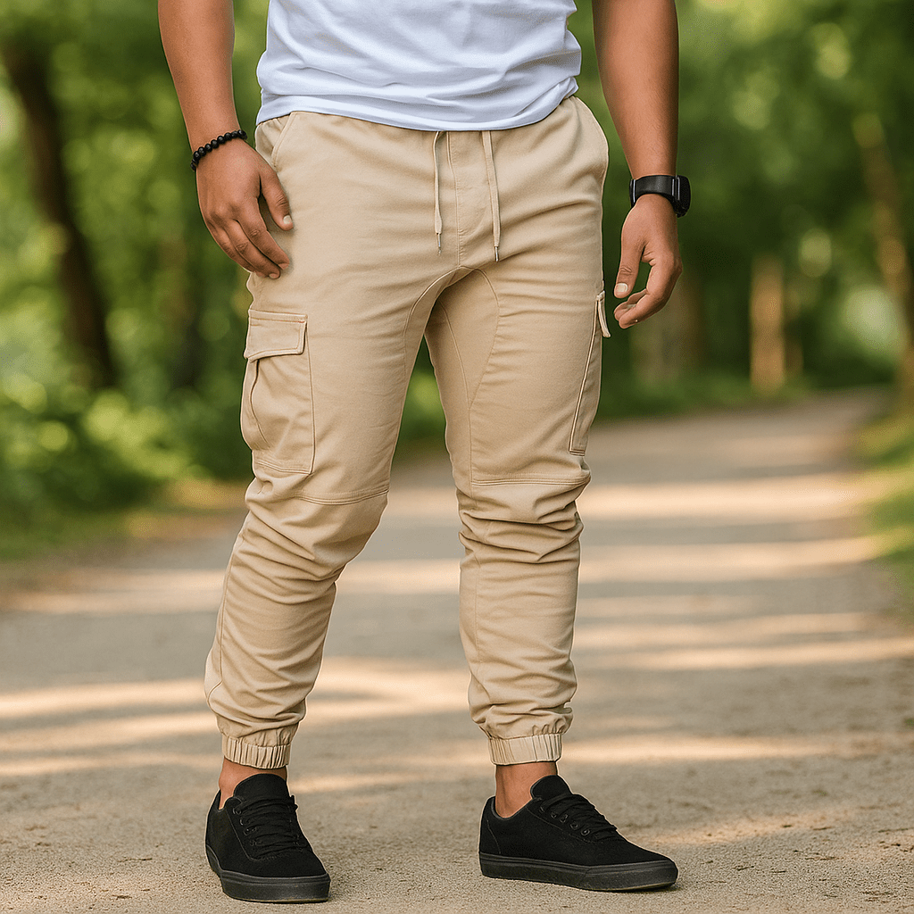 Herra Cargo Joggers - Joustava Vyötärö - Kapeat Housut - Useat Taskut - EmiyoSuomi - Jeans Miehet