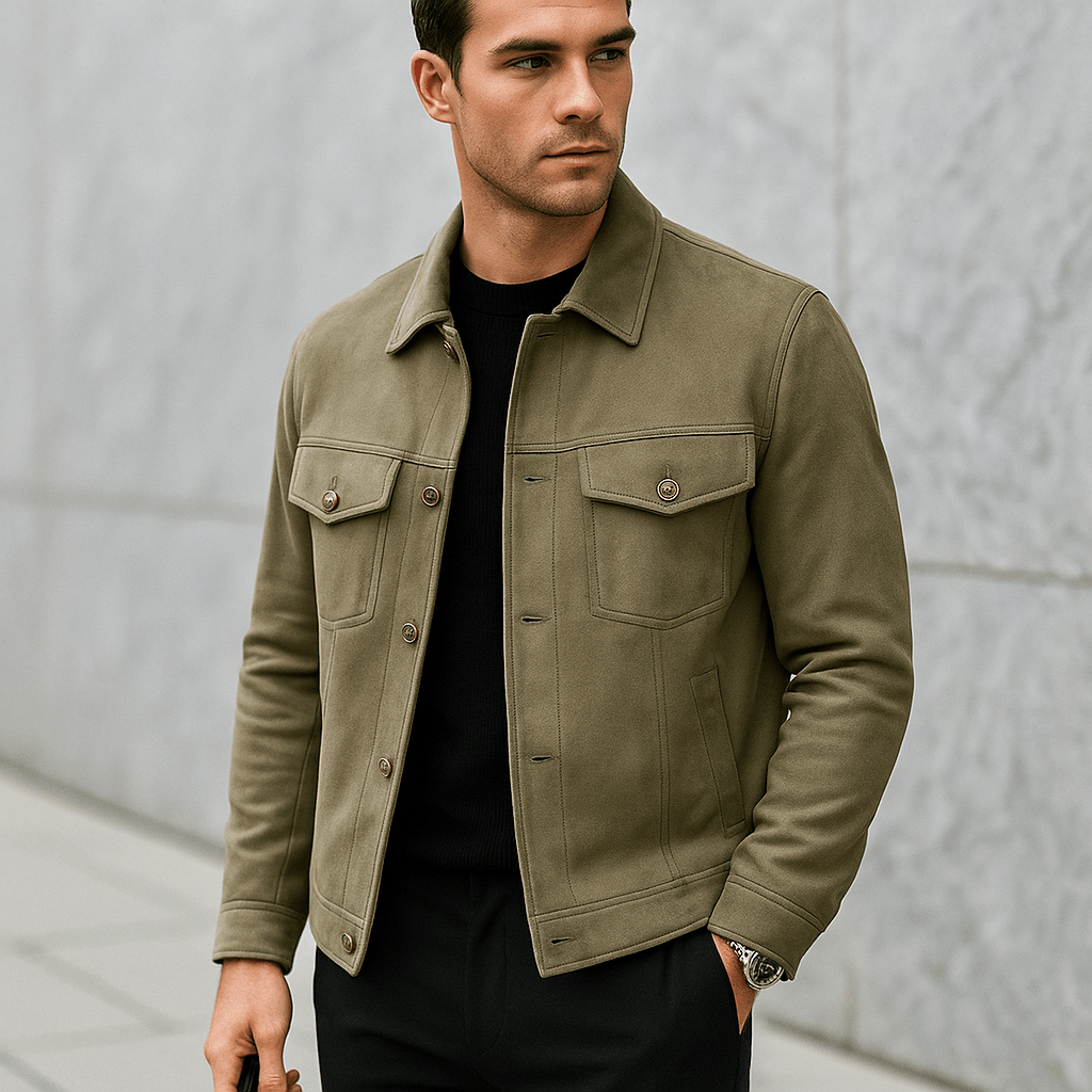 Herra takki taitetulla kauluksella - Tyylikäs mukavuus - Ajaton muotoilu - EmiyoSuomi - Takit - Miehet