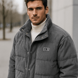 Herre Corduroy Puffertakki - Vakiokaulus - Napit - Lämmin & Tyylikäs - EmiyoSuomi - Takit - Miehet