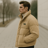 Herre Corduroy Puffertakki - Vakiokaulus - Napit - Lämmin & Tyylikäs - EmiyoSuomi - Takit - Miehet