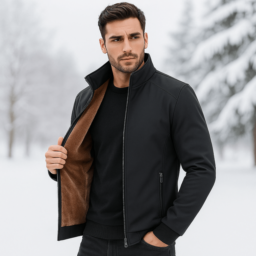 Herre Fleece Varm Standkravejakke - Mukavuus - Eriste - Tyyli - EmiyoSuomi - Takit - Miehet