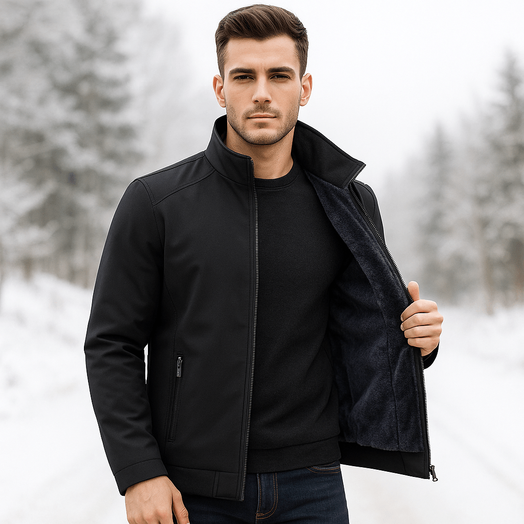 Herre Fleece Varm Standkravejakke - Mukavuus - Eriste - Tyyli - EmiyoSuomi - Takit - Miehet