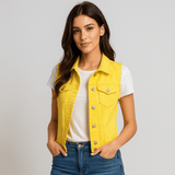 Hihaton Denimliivi - Vaaleat Värit - Kevätmallisto - EmiyoSuomi - Naisten liivi