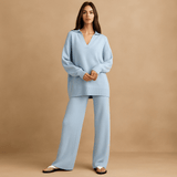 Housut ja Neulepuserosetti - Mukava - Tyylikäs - Laadukas - EmiyoSuomi - Neulepusero Nainen