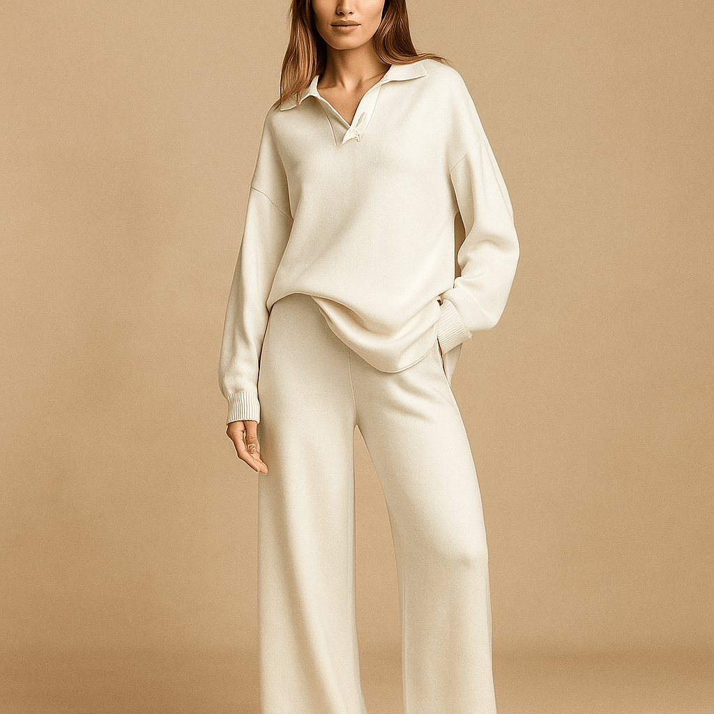 Housut ja Neulepuserosetti - Mukava - Tyylikäs - Laadukas - EmiyoSuomi - Neulepusero Nainen