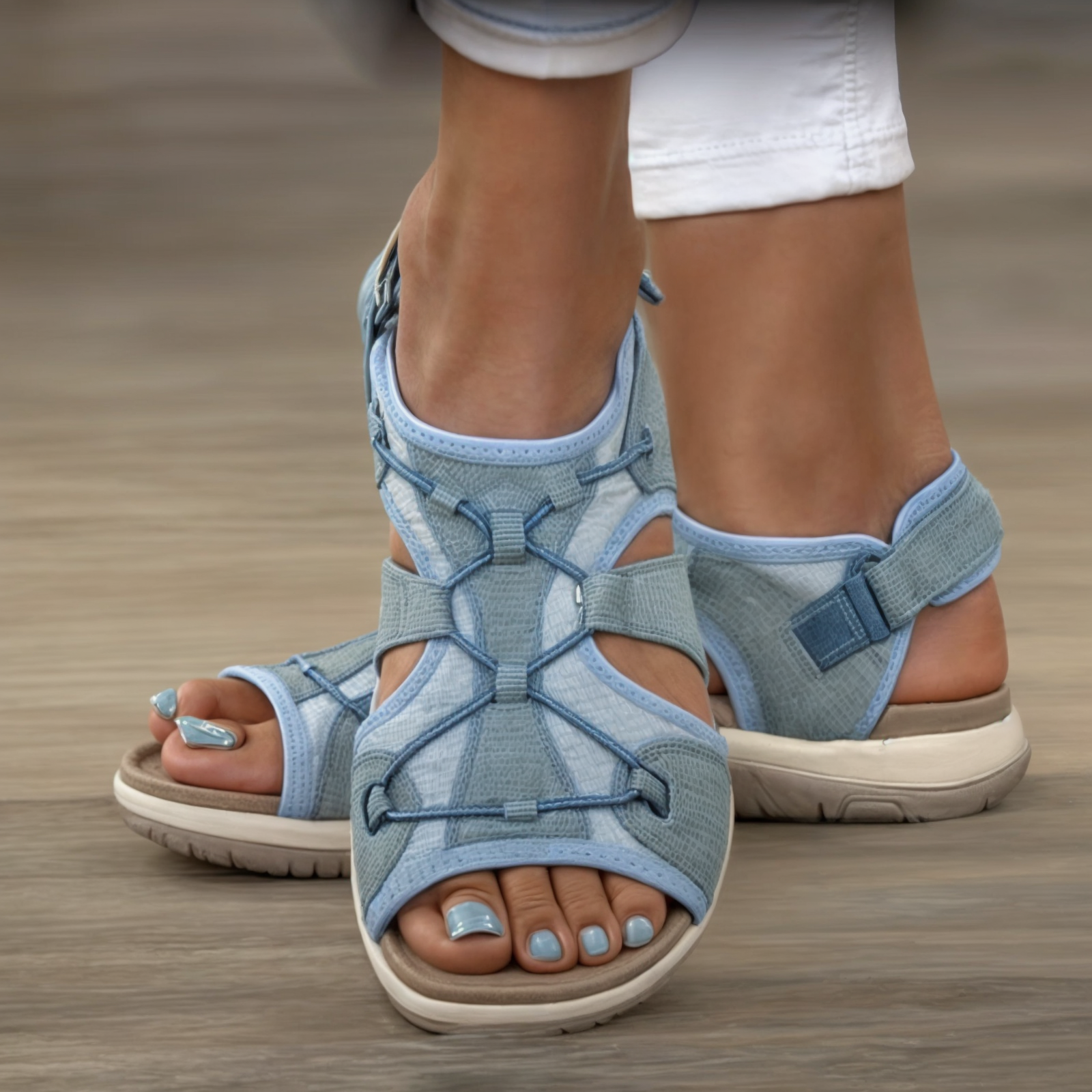 Pyöreät sandaalit avoimella varpaalla - Mukavuus - Tyylikkyys - Kesäkäyttö-kengät-EmiyoSuomi