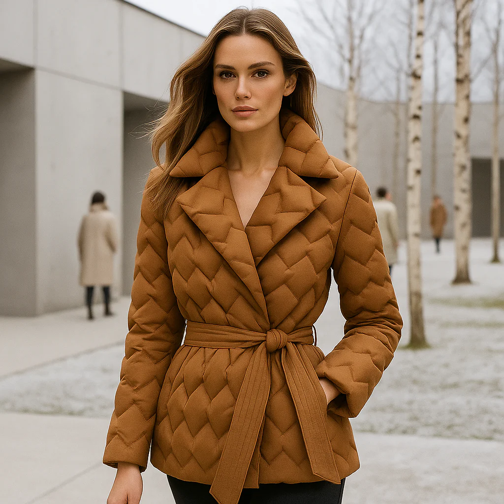 Dames Gewatteerde Jas - Op Maat Gemaakt - Riem in de Taille - Warm & Stijlvol