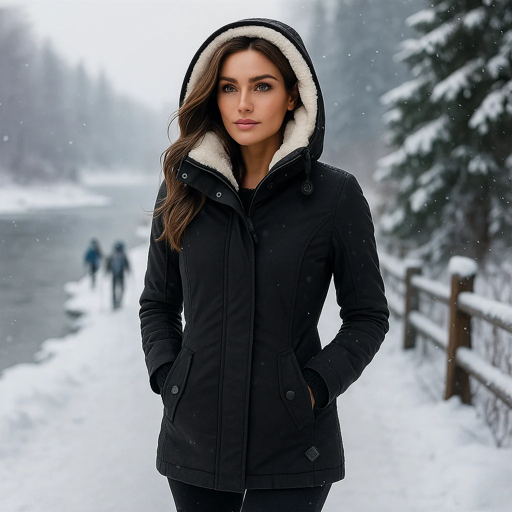 Camila Plisseret Katoenen Jas - Capuchon - Licht & Stijlvol