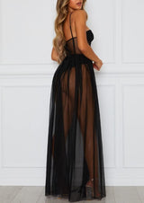 Vintage pitsinen maksimekko - hihaton - elegantti