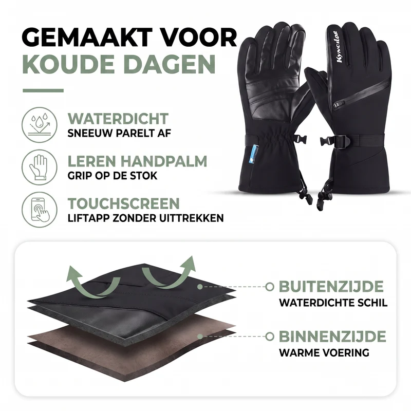 Men's ski gloves | Waterproof, warm | Touchscreen compatible
