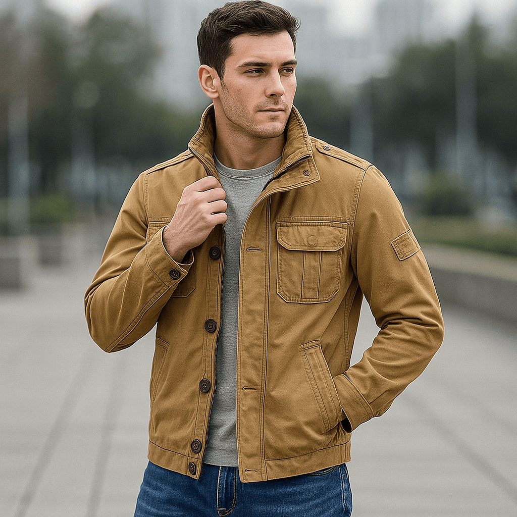 Jethro - Retro farkkutakki - Useita taskuja - Kestävä muotoilu - EmiyoSuomi - Takit - Miehet