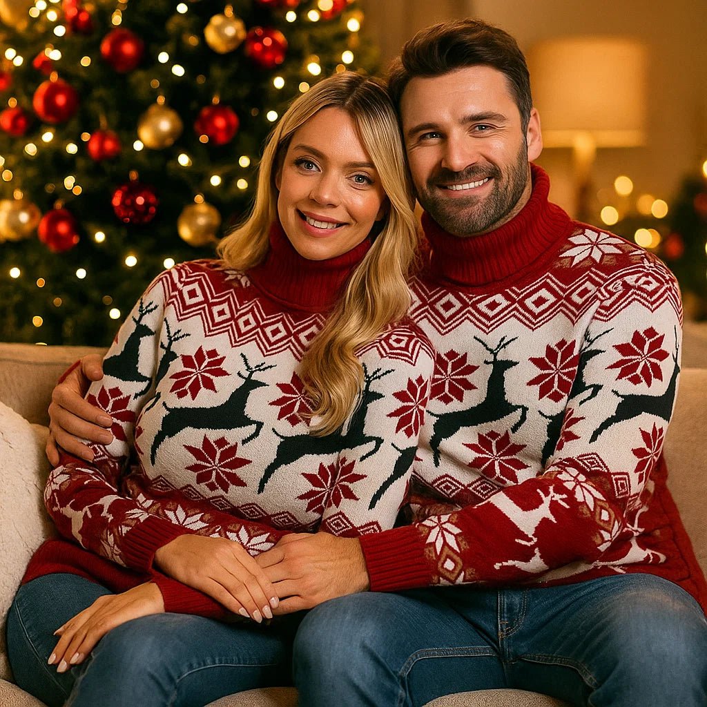 Jouluinen Neuleparille - Hirvikuosi - Lämmin & Tyylikäs - EmiyoSuomi - Joulupuserot