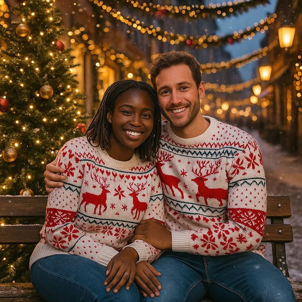 Jouluparien Neulepaita - setti – Yhteensopivat Jouluneuleet – Lahjaidea - EmiyoSuomi - Joulupuserot