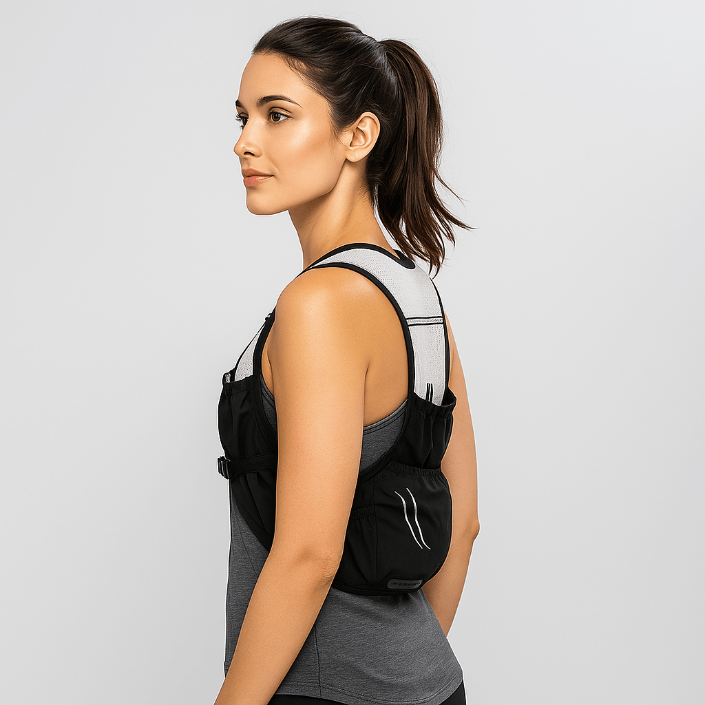 Juoksuliivi - 2 pehmeää pulloa 450 ml - Ihanteellinen polkujuoksuun - EmiyoSuomi - Naisten liivi