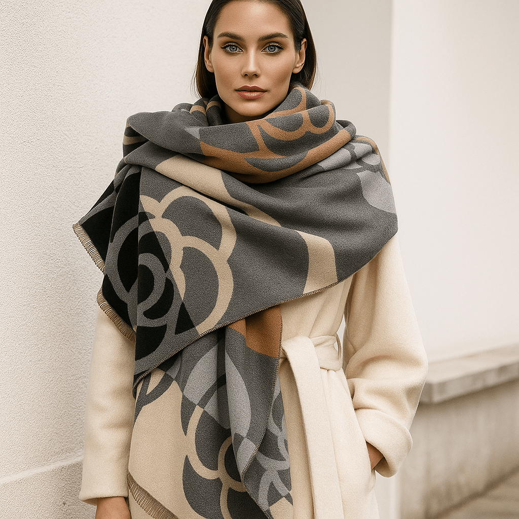 Käännettävä Painettu Huivi – Tyylikäs Kukallinen Muotoilu - EmiyoSuomi - Huivit