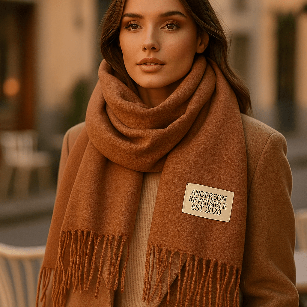 Käännettävä Pashmina - huivi Elena – Tyylikäs ja Pehmeä - EmiyoSuomi - Huivit