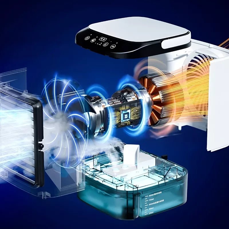 Kannettava Ilmajäähdytin Kostutin Tuulettimen Yövalo - EmiyoSuomi - jäähdytys