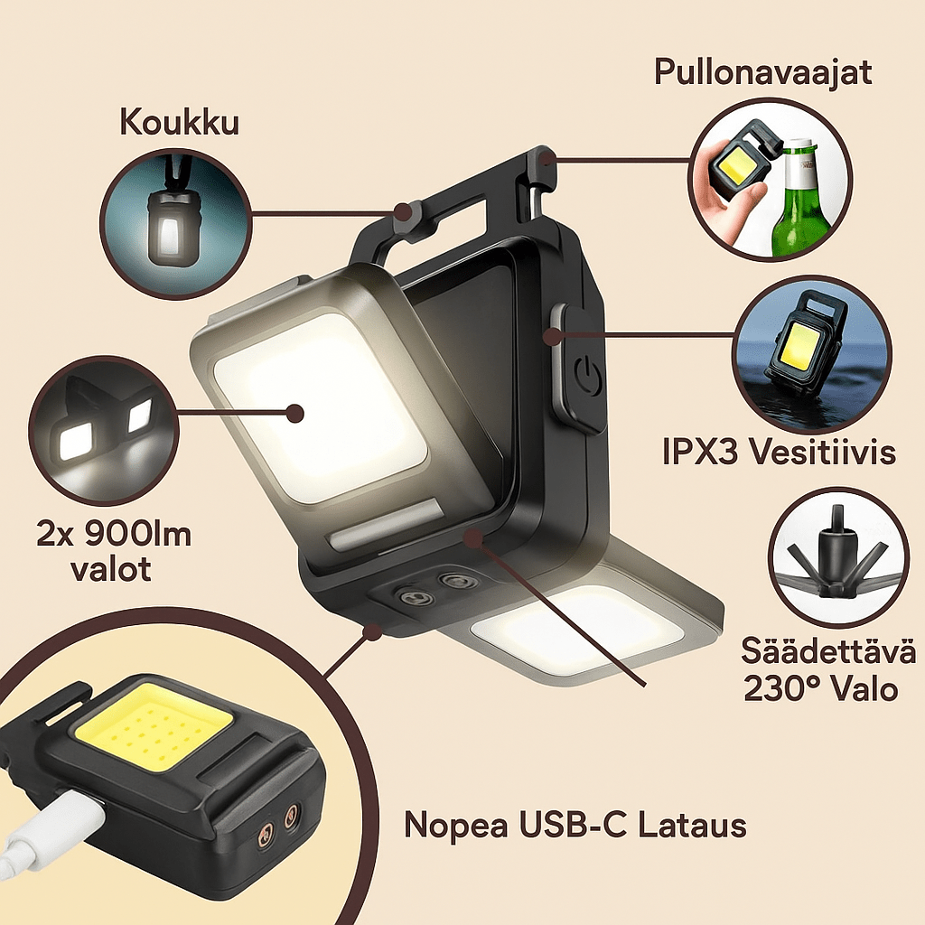 Kannettava retkeilyvalaisin LED - 2025 - EmiyoSuomi - Leirintäalue
