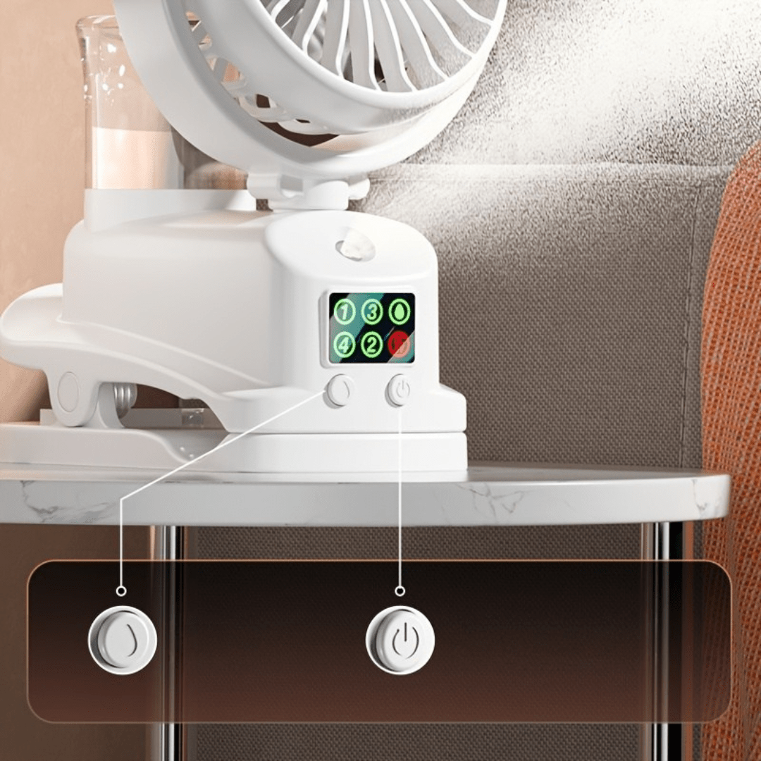 Kannettava USB - pöytätuuletin ja kostutin, ladattava - EmiyoSuomi - jäähdytys