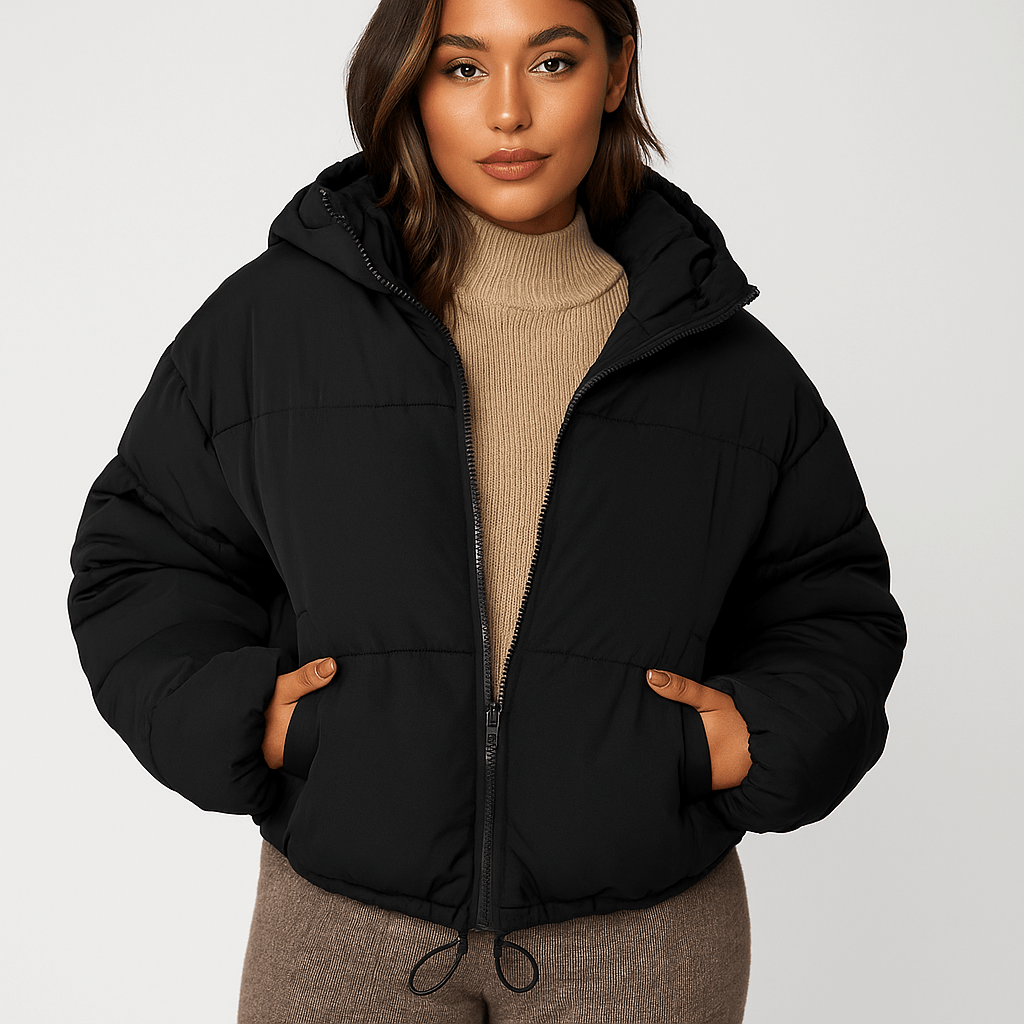 Katri Doudoune - Korkea Kaulus - Vetoketju - Lämmin & Tyylikäs - EmiyoSuomi - Bomberjacket - Nainen