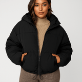 Katri Doudoune - Korkea Kaulus - Vetoketju - Lämmin & Tyylikäs - EmiyoSuomi - Bomberjacket - Nainen