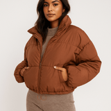 Katri Doudoune - Korkea Kaulus - Vetoketju - Lämmin & Tyylikäs - EmiyoSuomi - Bomberjacket - Nainen