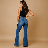 Korkea Vyötärö - Leveät Lahkeet Farkut - Mukavuus & Tyyli Naisille - EmiyoSuomi - Farkut Naisten