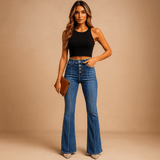 Korkea Vyötärö - Leveät Lahkeet Farkut - Mukavuus & Tyyli Naisille - EmiyoSuomi - Farkut Naisten