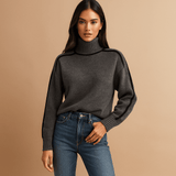 Korkeakauluksinen neule - Mukava ja lämmin - Tyylikäs muotoilu - EmiyoSuomi - Neulepusero Nainen