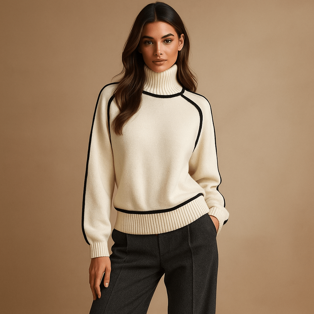 Korkeakauluksinen neule - Mukava ja lämmin - Tyylikäs muotoilu - EmiyoSuomi - Neulepusero Nainen