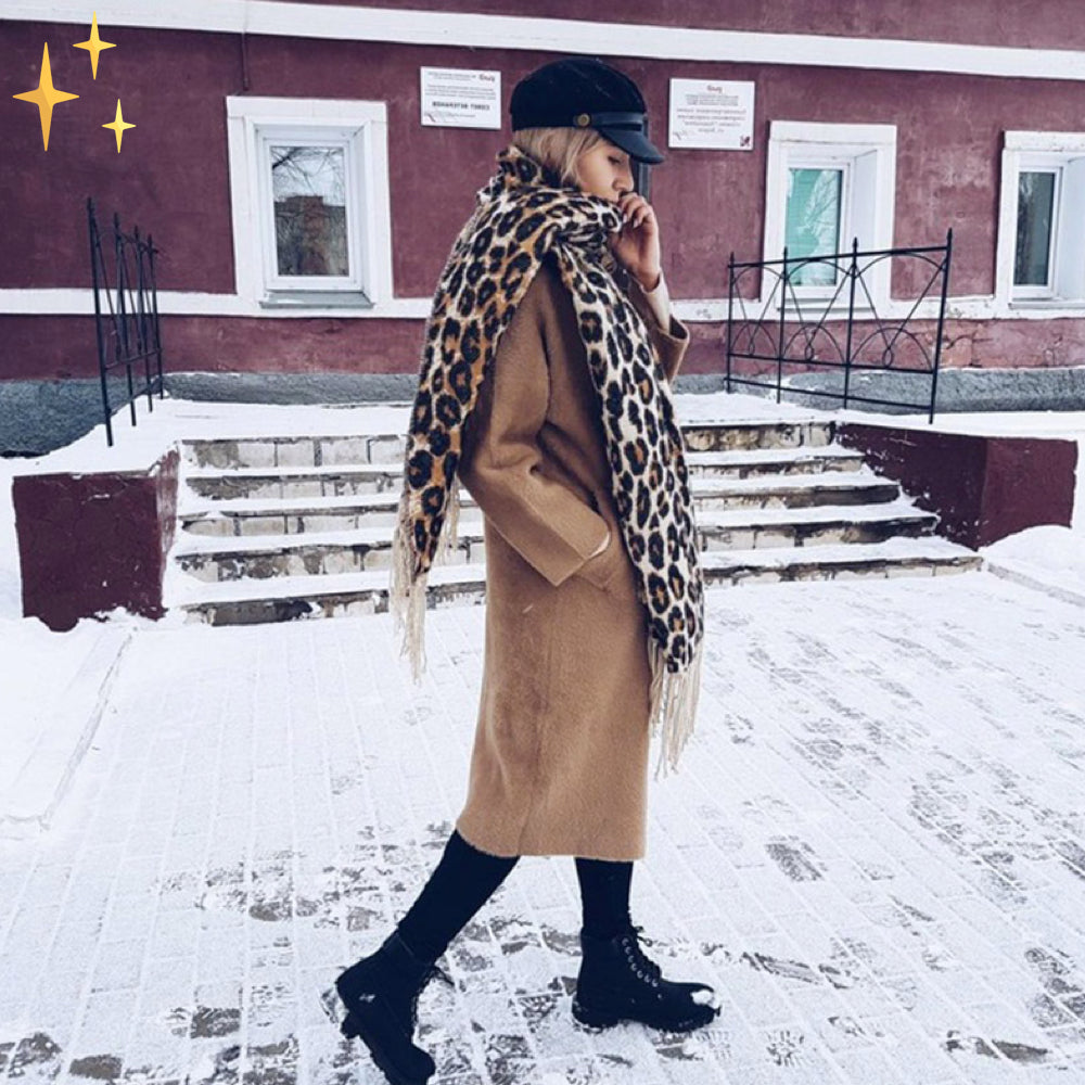 Naisten silkkihuivi | Leopardikuvioinen huivi | Tyylikäs asuste