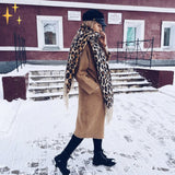 Naisten silkkihuivi | Leopardikuvioinen huivi | Tyylikäs asuste