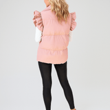 Liivi - Korkea kaulus - Kaksoispainonapit - Hihansuut frillalla - EmiyoSuomi - Naisten liivi