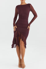 Volang-midimekko pitkähihaisena violetissa-Mekot-EmiyoSuomi