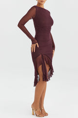 Volang-midimekko pitkähihaisena violetissa-Mekot-EmiyoSuomi