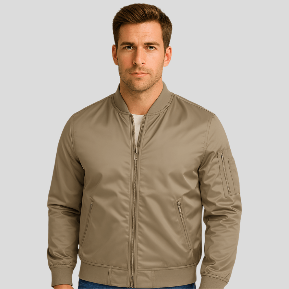 Luksus Pilot Bomber - takki Miehille - Vintage Lentotyyli - Kestävä & Tyylikäs - EmiyoSuomi - Bomberjacket - Mies