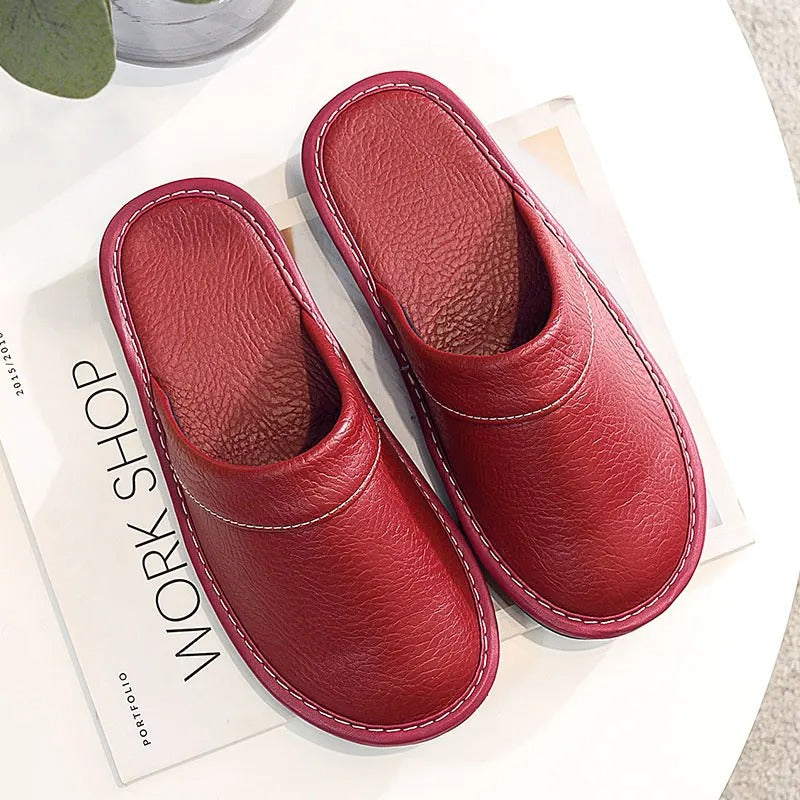 Naisten tossut slip-on kotikäyttöön vegaaninahka pehmeä pohja