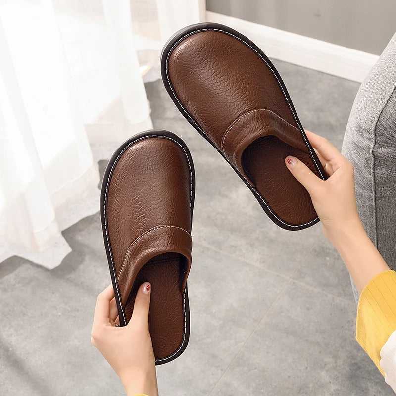 Naisten tossut slip-on kotikäyttöön vegaaninahka pehmeä pohja