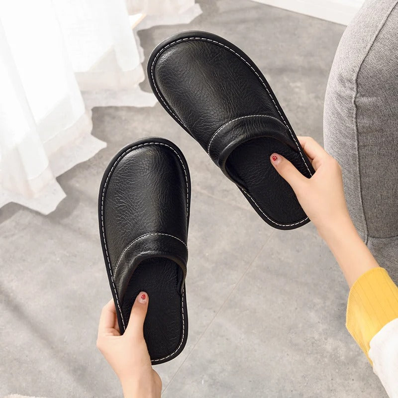 Naisten tossut slip-on kotikäyttöön vegaaninahka pehmeä pohja