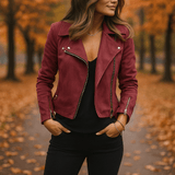 Marielle – Lyhyt Nahkatakki - Tyylikäs Mukavuus - Kevyt ja Monikäyttöinen - EmiyoSuomi - Takki Nainen