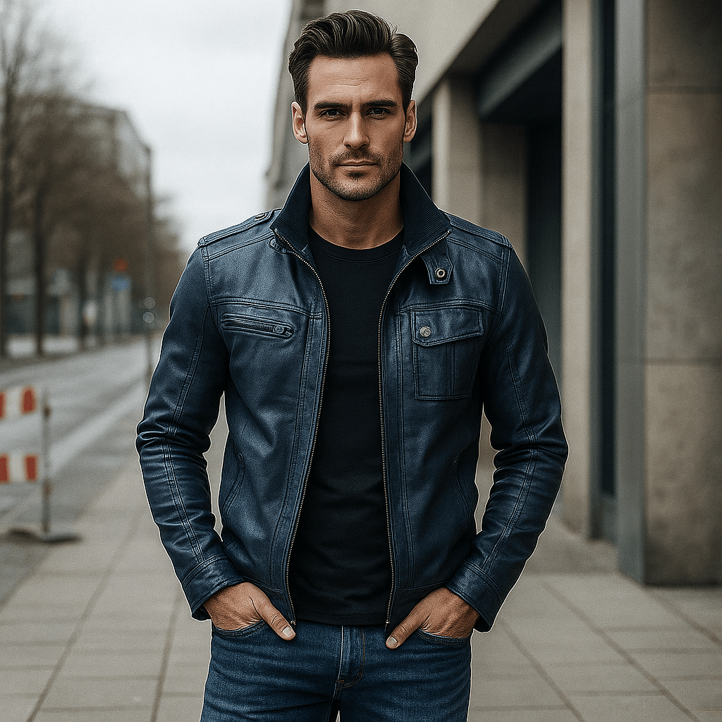 Miesten Casual Nahkatakki – Moottoripyörätyyli – Mukavuus - EmiyoSuomi - Takit - Miehet