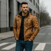 Miesten Casual Nahkatakki – Moottoripyörätyyli – Mukavuus - EmiyoSuomi - Takit - Miehet