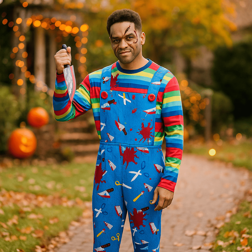 Miesten Kauhujen Halloween Murhaajapuku - Pelottava Kauhupuku - Karmiva Juhlapuku - EmiyoSuomi - Halloween