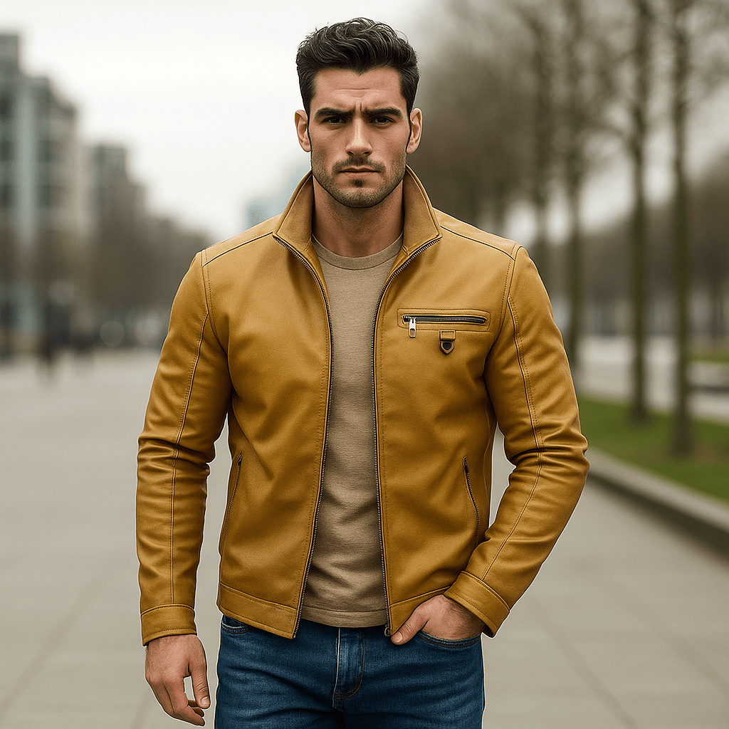 Miesten klassinen biker - takki – ajaton tyyli – kestävä laatu - EmiyoSuomi - Takit - Miehet