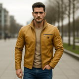 Miesten klassinen biker - takki – ajaton tyyli – kestävä laatu - EmiyoSuomi - Takit - Miehet