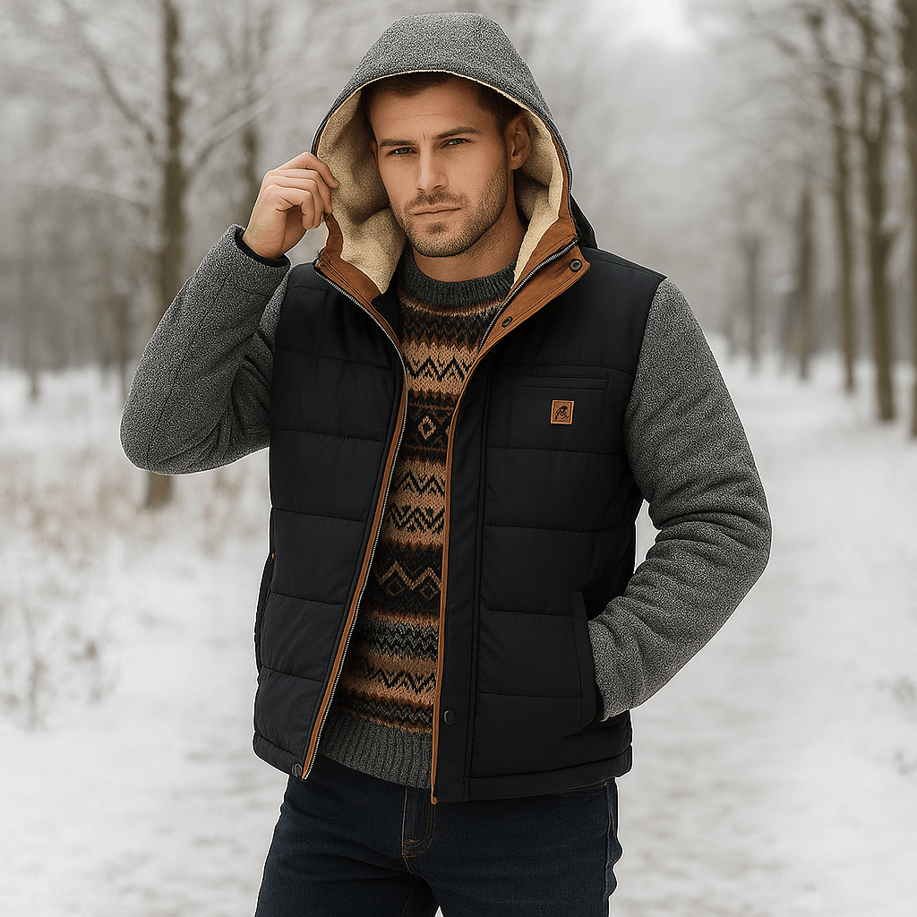 Miesten kylmää kestävä puuvillatakki hupulla - lämmin ja kestävä - EmiyoSuomi - Takit - Miehet