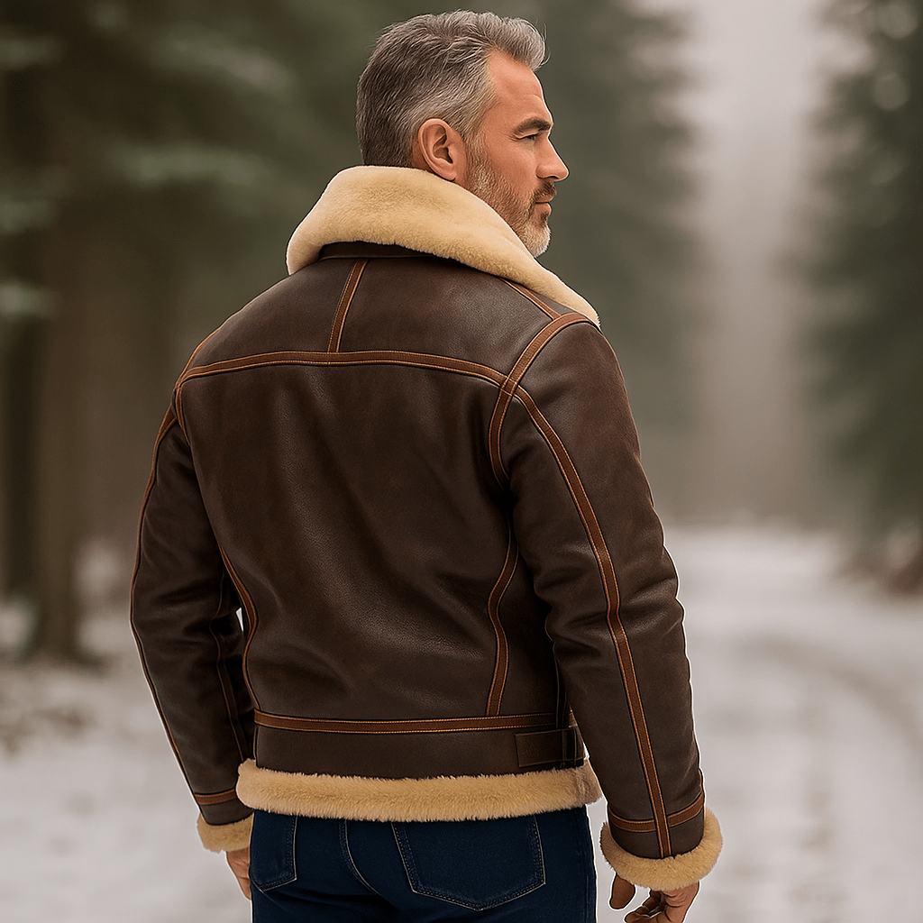 Miesten Lentäjä Keinoturkki Takki - Lämmin - Tyylikäs - Mukava - EmiyoSuomi - Takit - Miehet