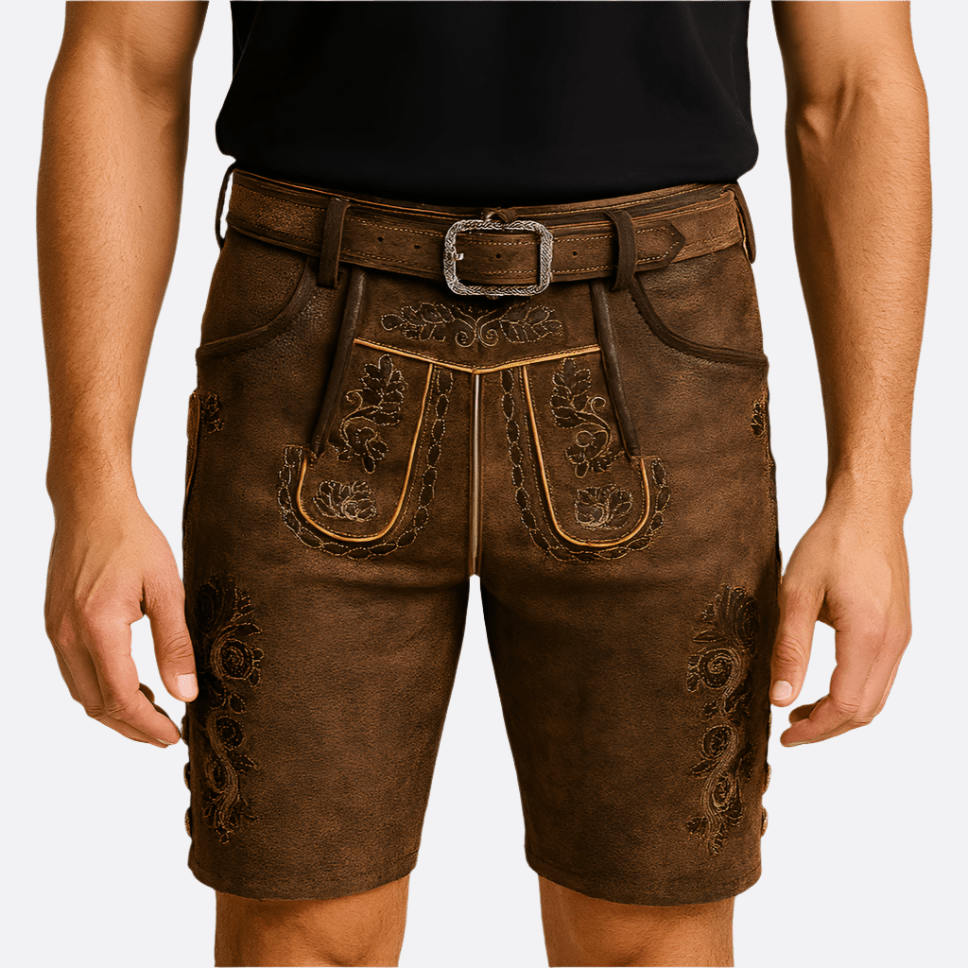 Miesten Nahkatraditionaalihousut - Tyylikkäät, Kestävä & Mukavat - EmiyoSuomi - Oktoberfest - Miehet